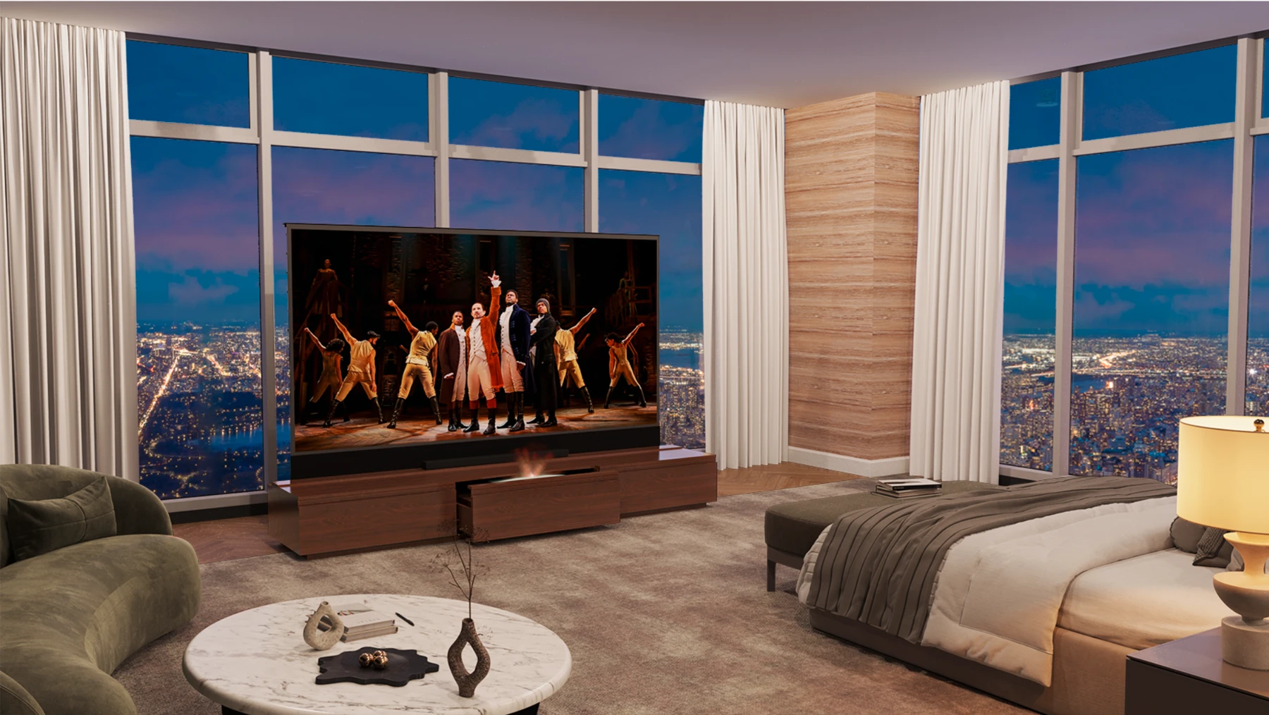 Bedroom with the Vanish screen raised
